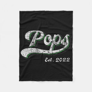 Vintage Father's Day Ps Est 2022 For New Grandpa  Fleece Blanket