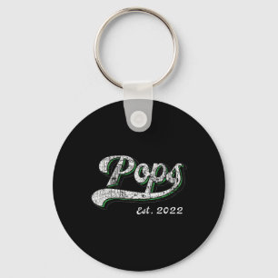 Vintage Father's Day Ps Est 2022 For New Grandpa  Key Ring