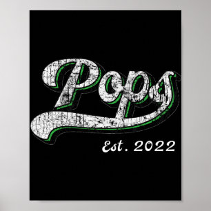 Vintage Father's Day Ps Est 2022 For New Grandpa Poster