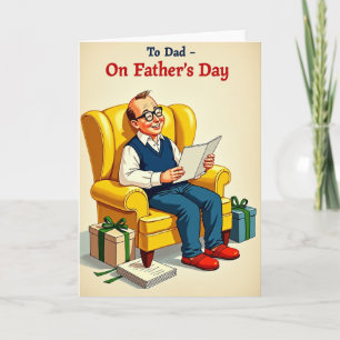 Vintage Fathers Day Reading Card