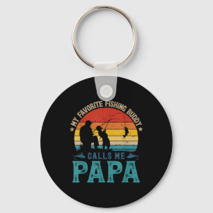 Vintage Favourite Fishing Buddy Calls Me Papa Fish Key Ring