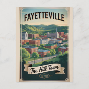 Vintage Fayetteville Arkansas Retro Travel Holiday Postcard