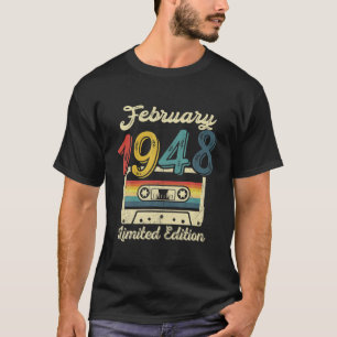 Vintage February 1948 Cassette 74Th Birthday Decor T-Shirt