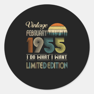 Vintage February 1955 I Do What I Want Limited Classic Round Sticker
