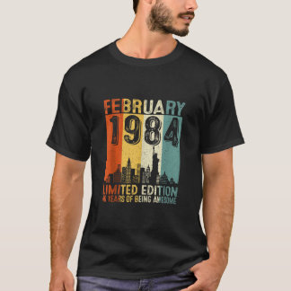 Vintage February 1984 40th Birthday Gifts Women 40 T-Shirt