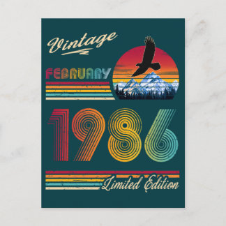Vintage February 1986 40th Birthday 40 Years bday Holiday Postcard