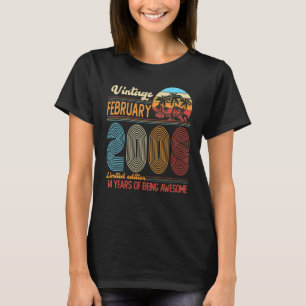 Vintage February 2008 14 Years Old 14th Birthday D T-Shirt