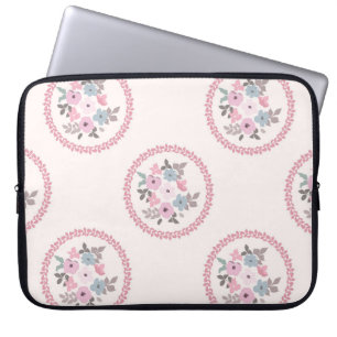 Vintage feedsack pattern in small flowers. Millefl Laptop Sleeve