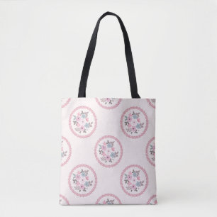 Vintage feedsack pattern in small flowers. Millefl Tote Bag