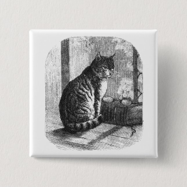Vintage Feline Button (Front)