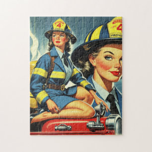 Vintage Female Firefighter Jigsaw Puzzle
