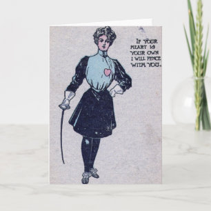 Vintage Fencing / Fencer Valentine's Day Card