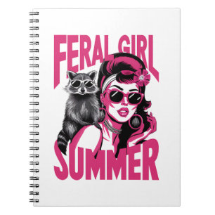 Vintage Feral Girl Summer Opossum Funny Racoon Notebook