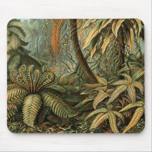 Vintage Ferns and Palm Tree Botanical Mouse Pad