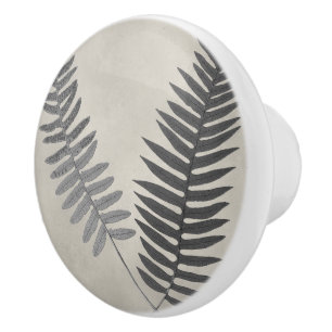 Vintage Ferns Ceramic Knob