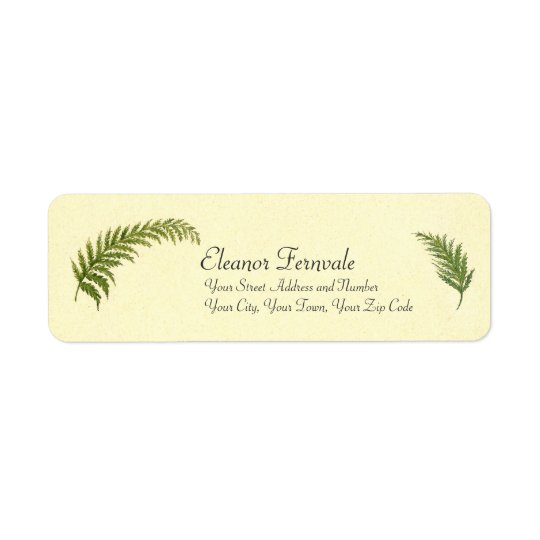 Vintage Ferns Watercolor by Emma Robert-Charrue Return Address Label