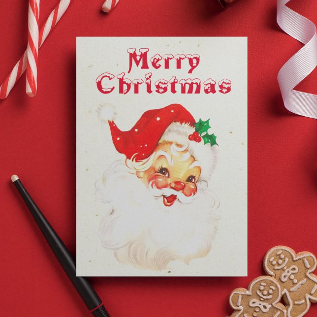 Vintage Festive Santa Claus Christmas Holiday Card (Creator Uploaded)