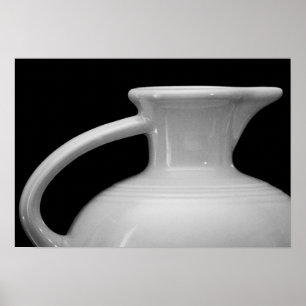 Vintage Fiesta Pitcher Art Black and White Print