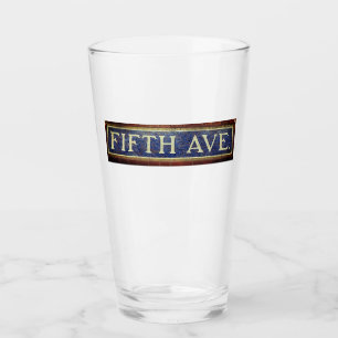 Vintage Fifth Avenue Sign - Manhattan, NYC Glass
