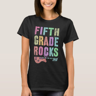 Vintage FIFTH GRADE ROCKS Teacher Rockstar Team 5t T-Shirt