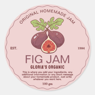 Vintage Fig Fruit Jam Homemade Product Classic Round Sticker