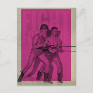 Vintage Fight For Love Pride Postcard