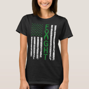Vintage Fight Mental Health Green Ribbon Us Flag A T-Shirt
