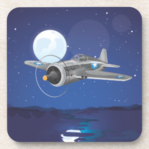 Vintage fighter Aircraft Coaster