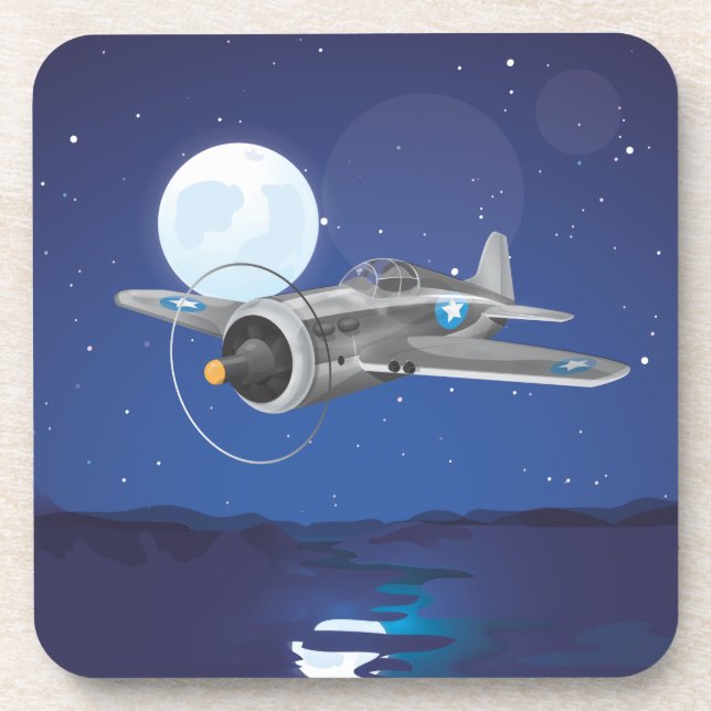Vintage fighter Aircraft Coaster (Front)