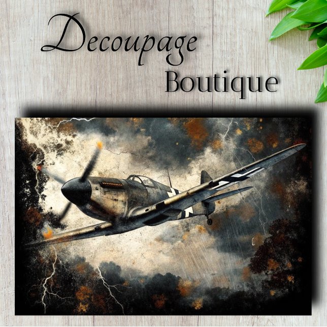Vintage Fighter Plane Decoupage Tissue Paper (Vintage Fighter Plane Decoupage Tissue Paper)