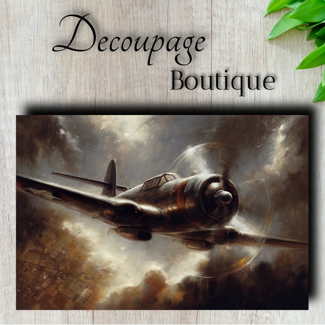 Vintage Fighter Plane Decoupage Tissue Paper (Vintage Fighter Plane Decoupage Tissue Paper)