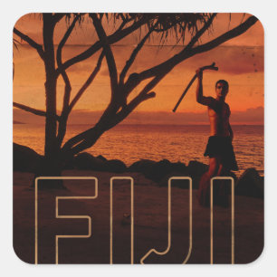 Vintage Fiji Square Sticker