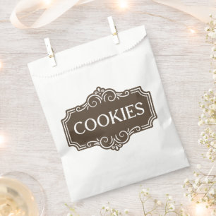 Vintage Filigree Cookies Bakery Emblem Design Favour Bag