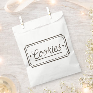Vintage Filigree Cookies Bakery Emblem Design Favour Bag
