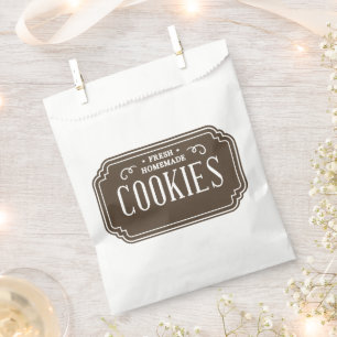 Vintage Filigree Cookies Bakery Emblem Design Favour Bag
