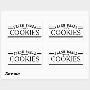 Vintage Filigree Cookies Bakery Emblem Design Rectangular Sticker