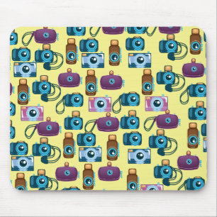 Vintage Film Camera Pattern Mouse Pad