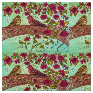 Vintage Finches Fabric