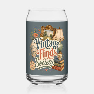 Vintage Finds Cottagecore Treasures Blue Can Glass