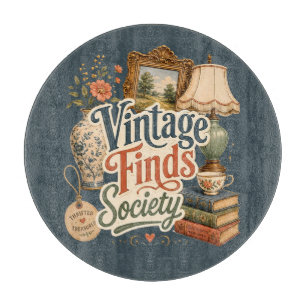 Vintage Finds Cottagecore Treasures Blue Cutting Board
