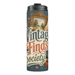 Vintage Finds Cottagecore Treasures Blue Thermal Tumbler