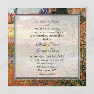 Vintage fine art Flowering Garden  wedding Invitation