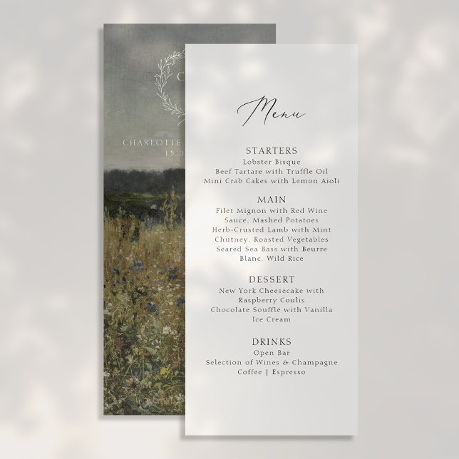 Vintage, Fine art inspired wedding  Menu (Creator Uploaded)
