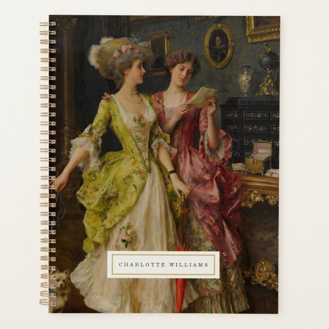 Vintage Fine Art Personalised Notebook Planner (Front)