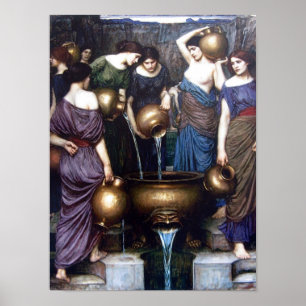 Vintage Fine Art, The Danaides by JW Waterhouse Poster