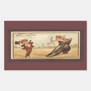 Vintage fine shoes advert rectangular sticker