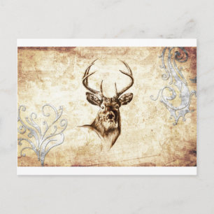 Vintage fineart F078 deer Postcard