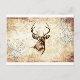 Vintage fineart F078 deer Postcard
