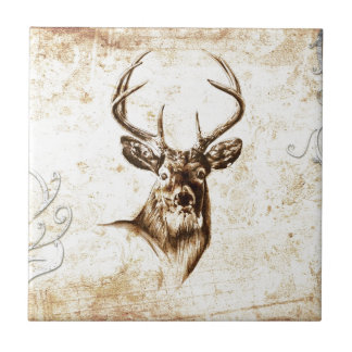 Vintage fineart F078 deer Tile