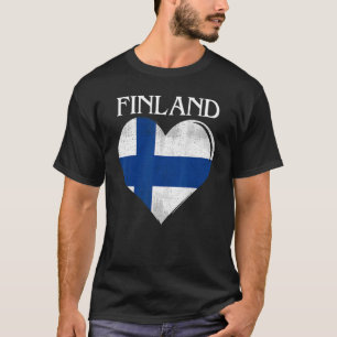 Vintage Finland Flag Heart T-Shirt